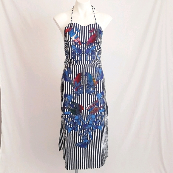FARM Rio Dresses & Skirts - NWT Farm Rio Embroidered Bird Stripe Midi Dress